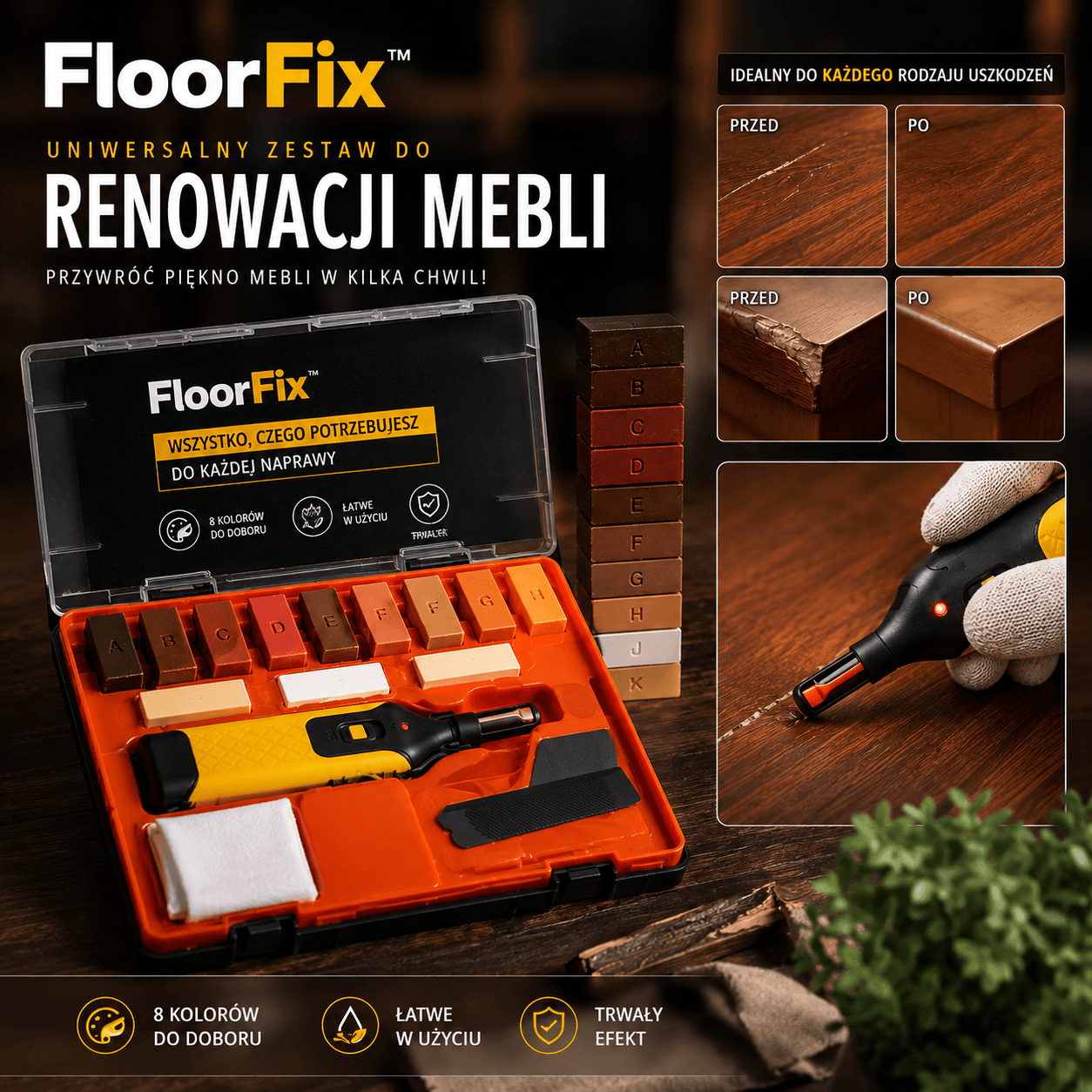 FloorFix™ Uniwersalny Zestaw do Renowacji Mebli